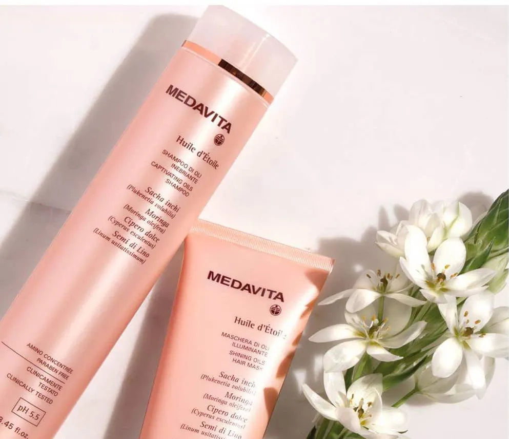 Medavita Set Huile d’Étoile-stalucire si hidratare profunda(sampon si masca) - Coafor Bucuresti