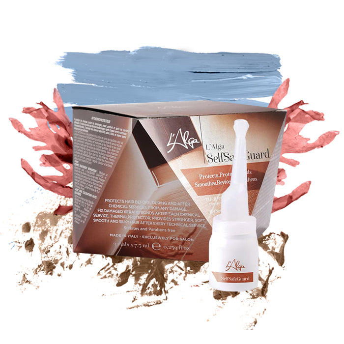 Fiole pentru reconstructie si intarirea firului de par ,cu clatire- SelfSafeGuard L'alga , 3x7.5 ml - Coafor Bucuresti