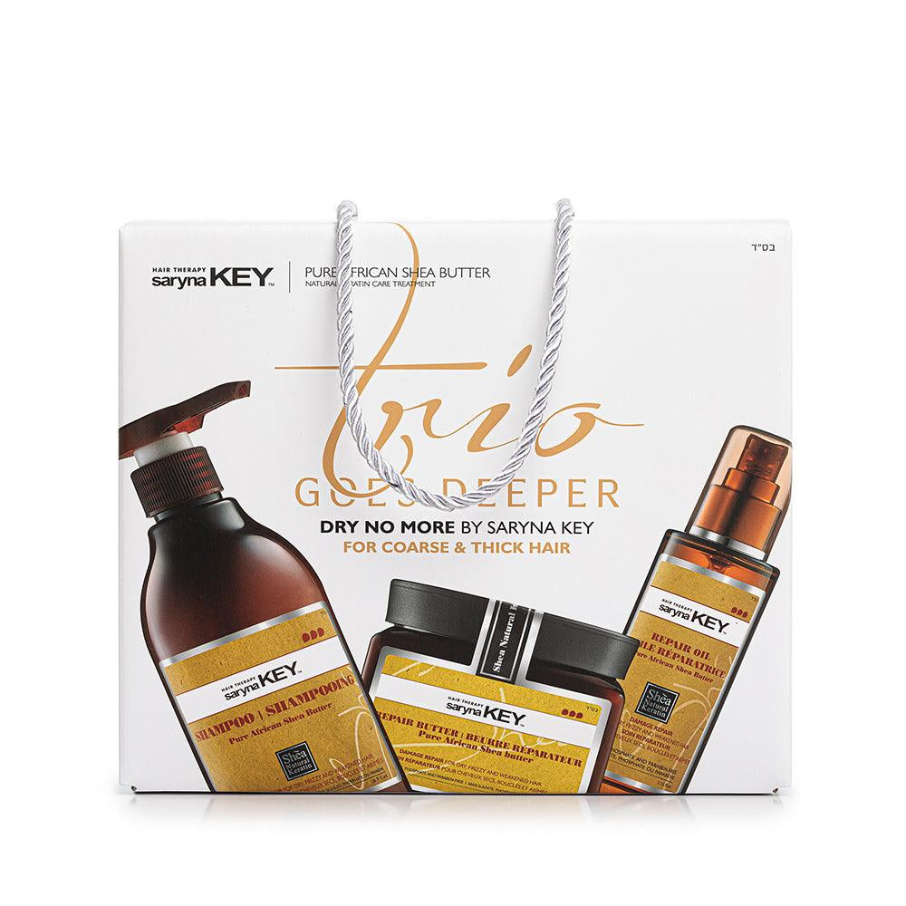 Trio Goes Deeper, set pentru parul deteriorat Șampon + Unt+ Ulei de Shea - Coafor Bucuresti