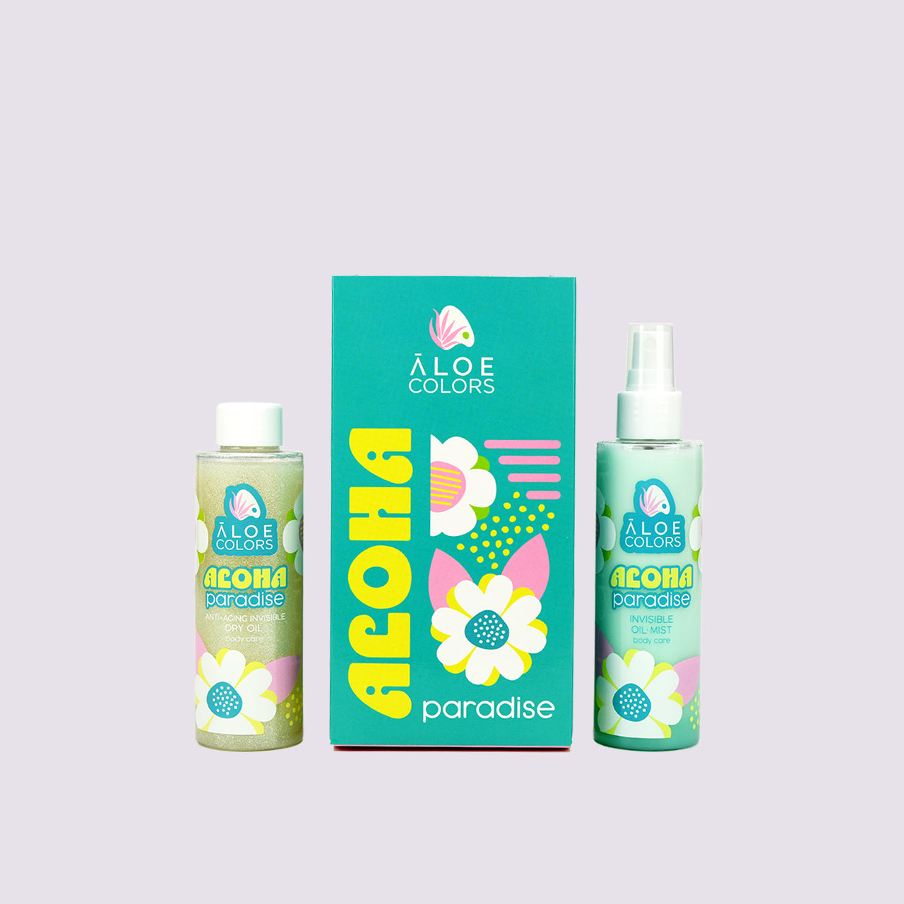 Ulei de corp bifazic 150 ml + ulei uscat anti-rid 150 ml Aloha Pradise set - Coafor Bucuresti